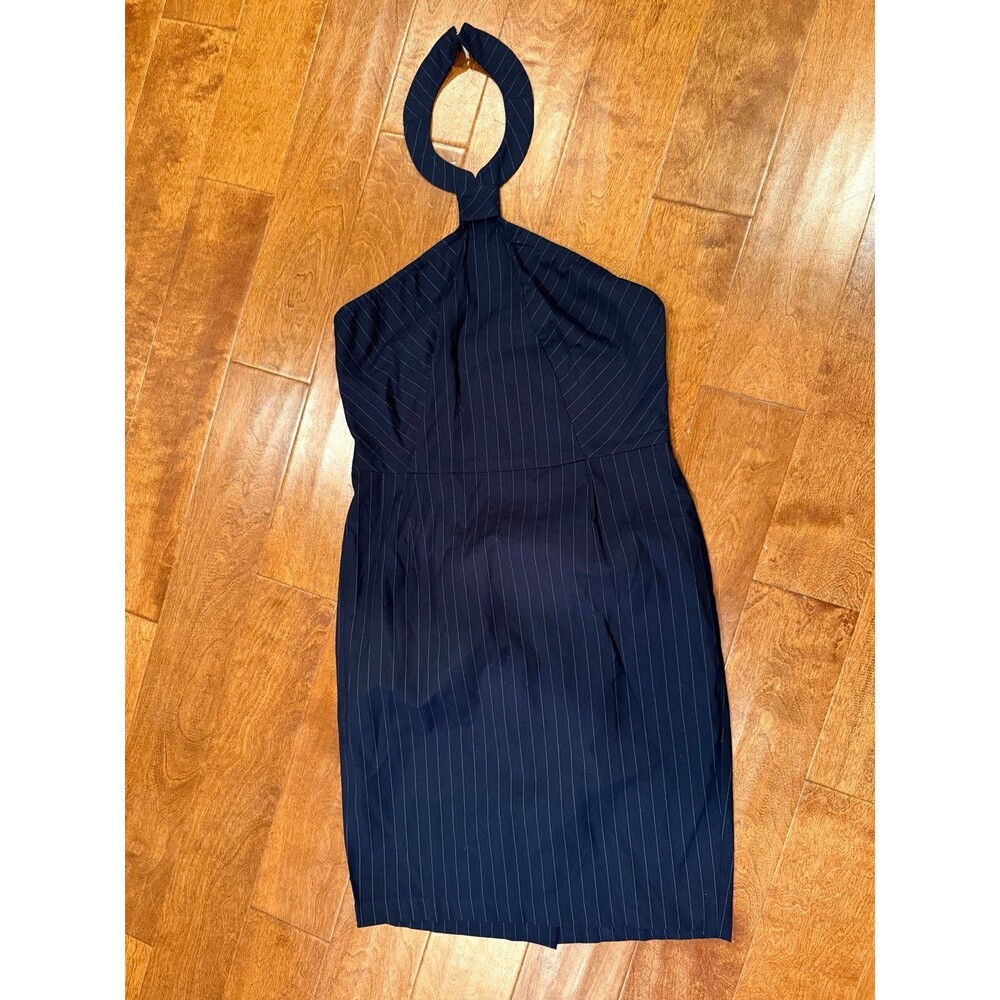 Venus navy pinstripe halter dress size 12 NWOT